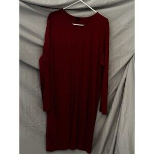 J Jill True Red WEAREVER DRESS Sz 1x NWT Seamed Knit Sleeve Stretch $109 Retail